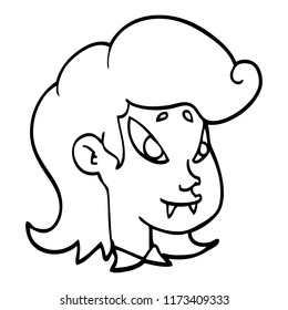 line drawing cartoon vampire head