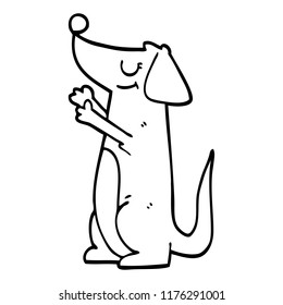 Zeichenkartoon mit gut benommenem Hund
