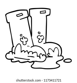line drawing cartoon wellingtons