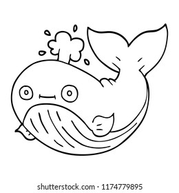 line drawing cartoon whale