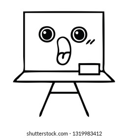 line drawing cartoon of a white board