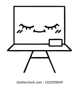 line drawing cartoon of a white board