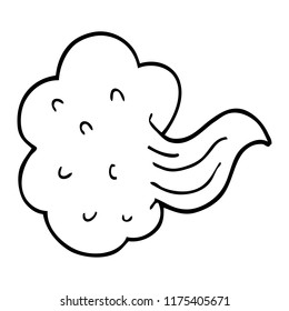 line drawing cartoon whooshing cloud