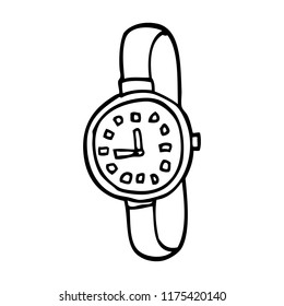line drawing cartoon wrist watch