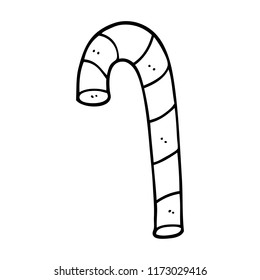 line drawing cartoon xmas candy cane