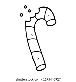 line drawing cartoon xmas candy cane