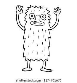 line drawing cartoon yeti monster