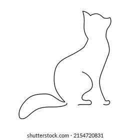 676 Continuous line sitting cat Images, Stock Photos & Vectors ...