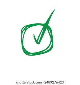 line drawing of check mark one line icon 