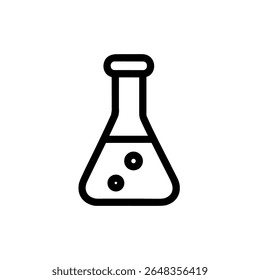 Copo Químico de Desenho de Linha com Ilustração de Bolhas para Laboratório Científico