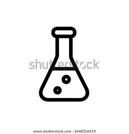 Line Drawing Chemical Beaker with Bubbles Illustration for Scientific Laboratory