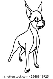 desenho de linha de cachorro Chihuahua