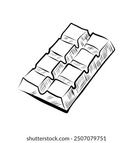 Line drawing. Chocolate bar line art. Vector minimalistic design