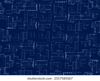 Line Drawing City Scenes. Vector illustration