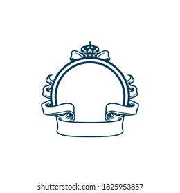 line drawing of classic emblem with crown