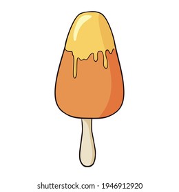 Line drawing colorful icecream icon in flat style. Vector doodle illustration design.