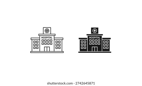 Line drawing comparison of two architectural buildings with a clock tower and flagpole