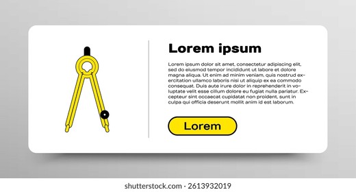 Line Drawing compass icon isolated on white background. Compasses sign. Drawing and educational tools. Geometric instrument. Colorful outline concept. Vector