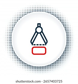 Línea Dibujo icono de brújula aislado sobre fondo blanco. Signo de brújulas. Herramientas de dibujo y educativas. Instrumento geométrico. Concepto de contorno colorido. Vector