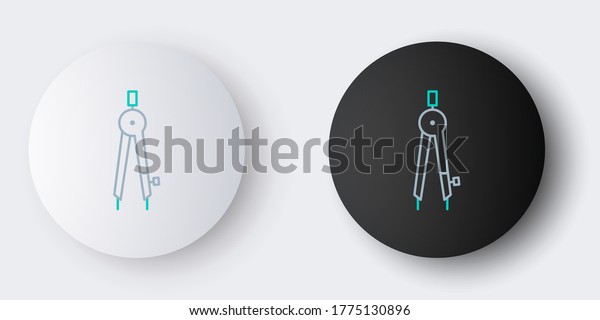 Line Drawing compass icon\
isolated on grey background. Compasses sign. Drawing and\
educational tools. Geometric instrument. Colorful outline concept.\
Vector