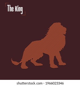 Concepto de dibujo de línea de animal, imagen vectorial del león, símbolo de ilustración de arte gráfico