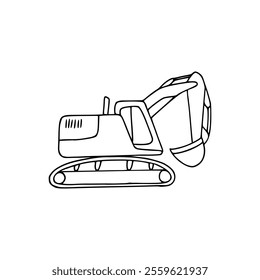 A line drawing of a construction machine