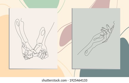 Linienzeichnung. Dauerhafte Einzeilenkunst der Hand.Vektorgrafik am besten für Poster, Ziergegenstände, Elemente des Grafikdesigns, Karten, Grußkarten, Drucke usw.