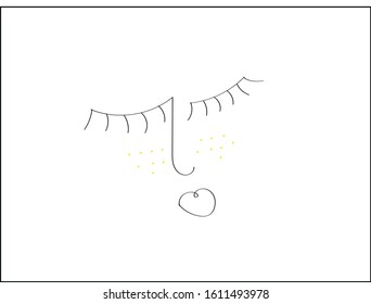 line drawing contour face sleep