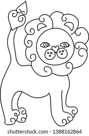 Line drawing or contour stroke cute hippo, page for children's coloring or other creativity.  Black and white template for color book vector illustration isolated on white background.