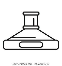 Desenho de linha de um ventilador extrator de capô de fogão, purificando o ar em uma cozinha