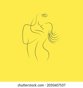 Line drawing of the couple kissing, clean minimalist design concept,vector illustration