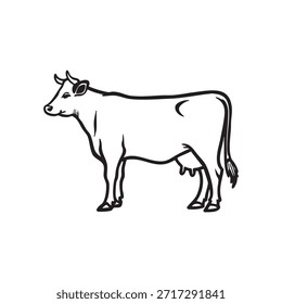 Desenho de linha de uma vaca