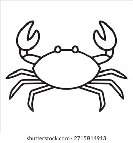 Linienzeichnung einer Krabbengrafik, Vektordesign