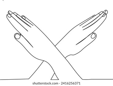 Line drawing crossing arms