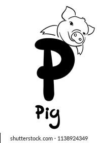 line drawing of a cute pig, year of pig 
linear style and Hand drawn Vector illustrations,character design outline collection,cartoon doodle style.