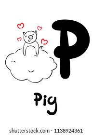 line drawing of a cute pig, year of pig 
linear style and Hand drawn Vector illustrations,character design outline collection,cartoon doodle style.