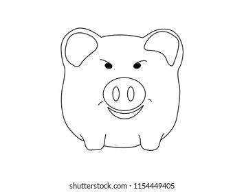 line drawing of a cute pig, year of pig 
linear style and Hand drawn Vector illustrations,
character design outline collection,
cartoon doodle style.