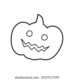 Line drawing cutout illustration of a jack-o-lantern