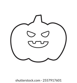 Line drawing cutout illustration of a jack-o-lantern