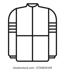 Dibujo de línea de una chaqueta de ciclismo que representa ropa deportiva profesional para ciclismo