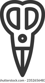 Tijeras de icono de un solo elemento de dibujo diario de línea