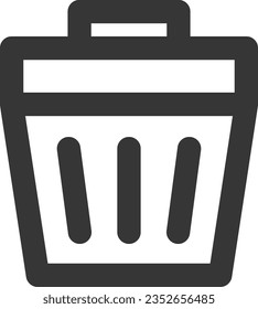 Line drawing daily necessities single item icon trash can
