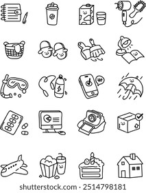 line drawing daily sticker life