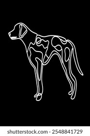 line drawing of dalmatian dog