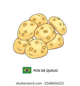 Line drawing of Pão de Queijo, Brazil