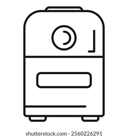 Line drawing of a deep fryer machine for frying food, with temperature control and timer
