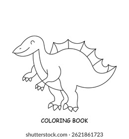 Line drawing dinosaurus design isolated on white background