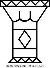 Line drawing of a Djembe drum, Simple Line Art Illustration of an African Drum	