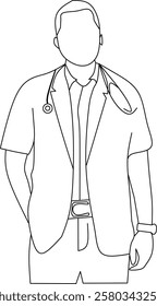 line drawing of the doctor profession