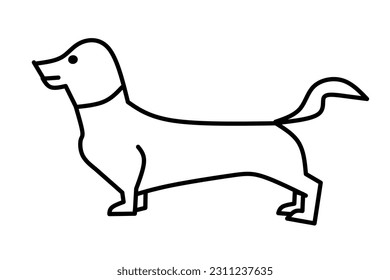 line drawing of Dog isolated on white background. Dog sketch vector illustration.